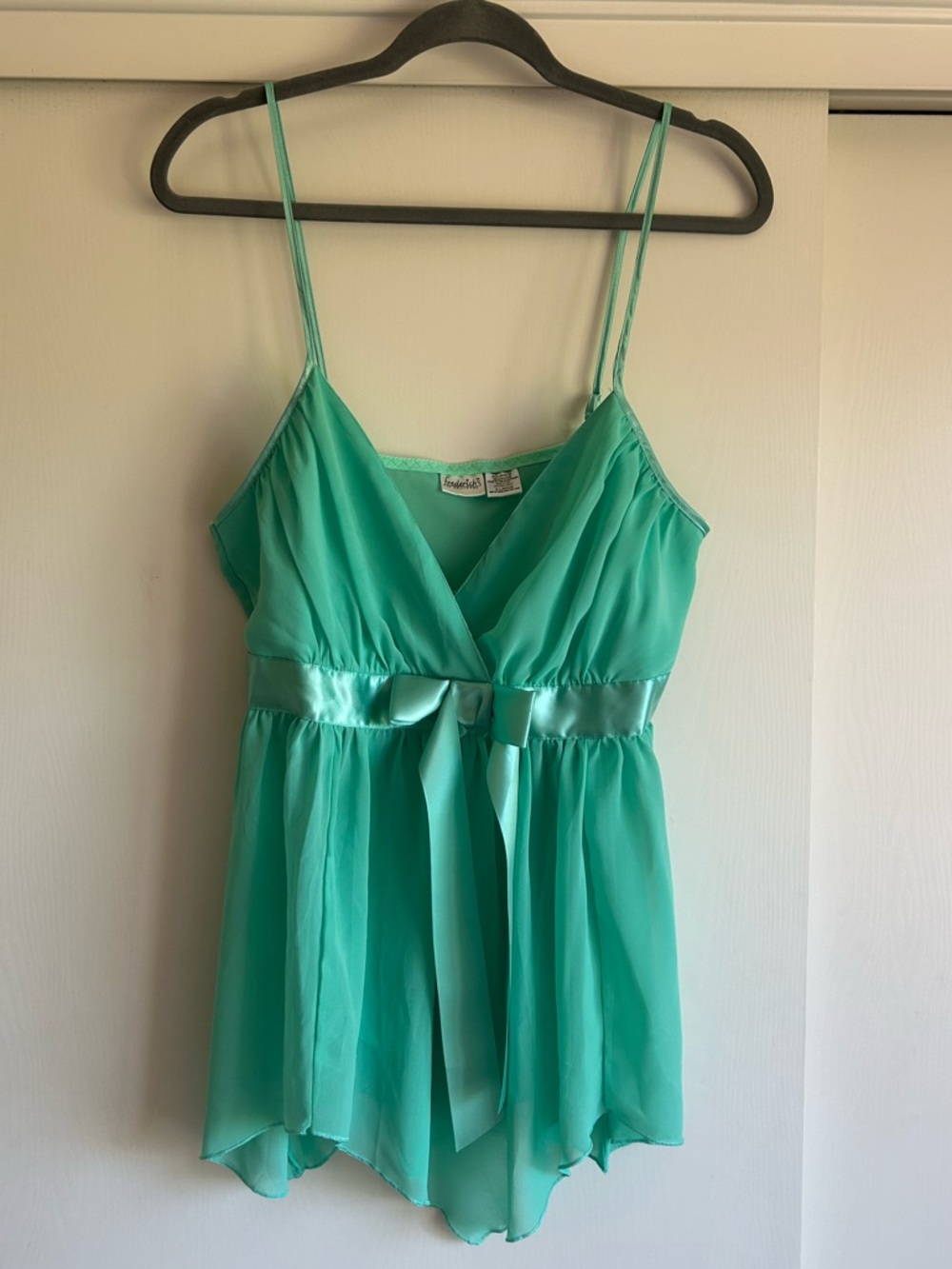 Frederick's of Hollywood Flowy Chiffon Babydoll with Satin Bow XL